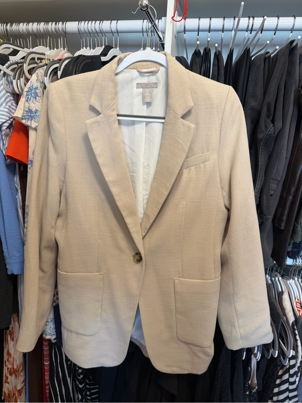 H&M Beige Single-Button Blazer